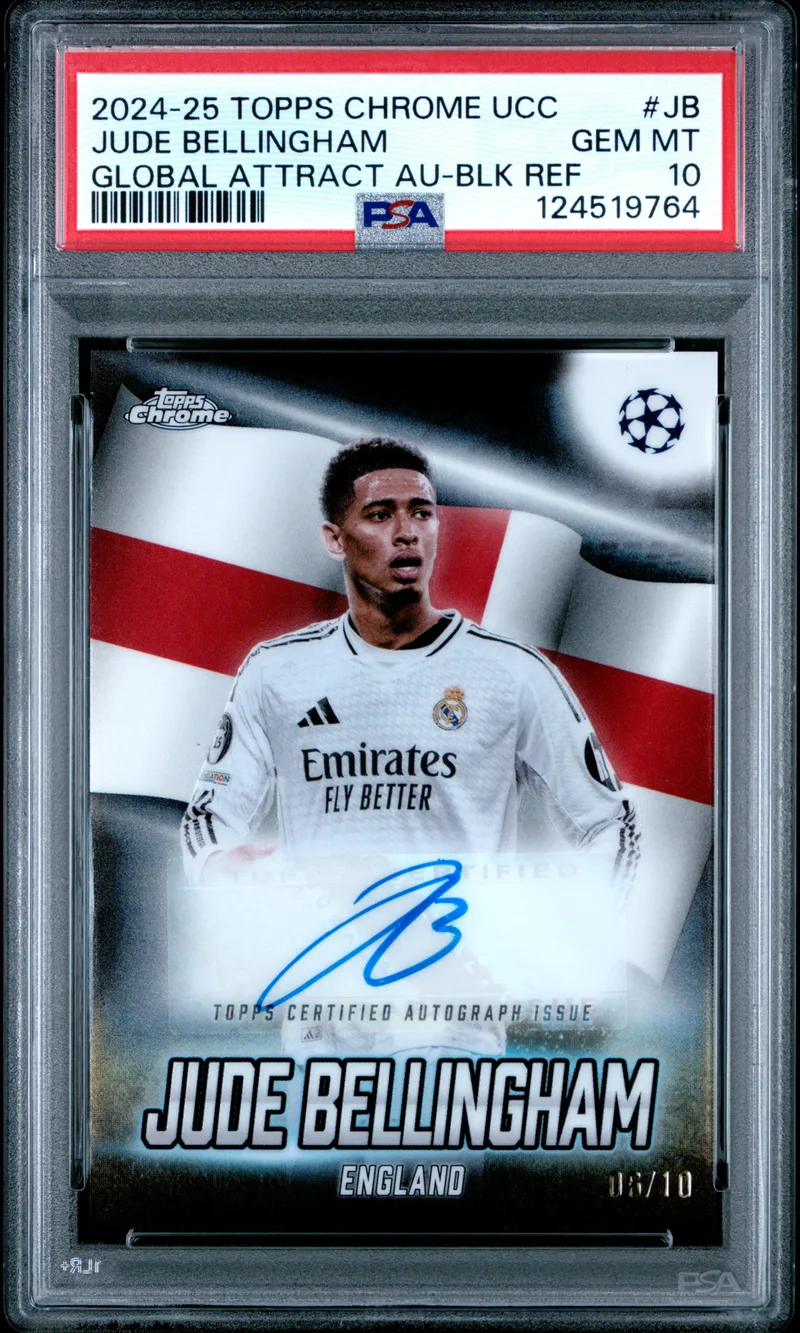 Jude Bellingham Topps Chrome UEFA Club Competitions Global Attractions Autographs, front