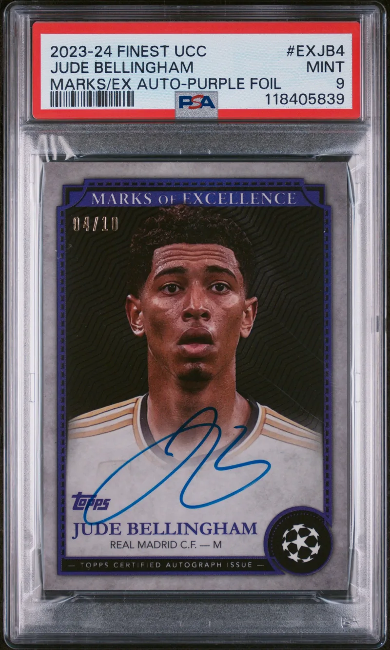 Jude Bellingham · Topps Finest UEFA Club Competitions Marks Of Excellence Autographs, front