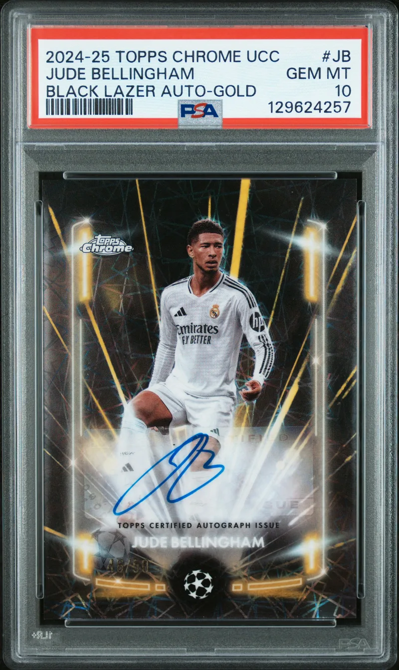 Jude Bellingham · Topps Chrome UEFA Club Competitions Black Lazer Autographs, front