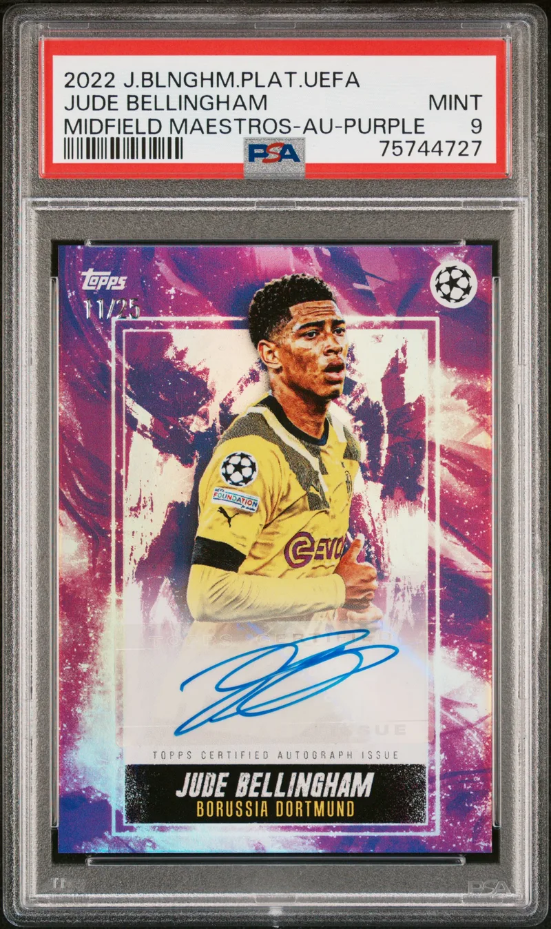 Jude Bellingham Topps Jude Bellingham Platinum Curated UEFA Cards, front