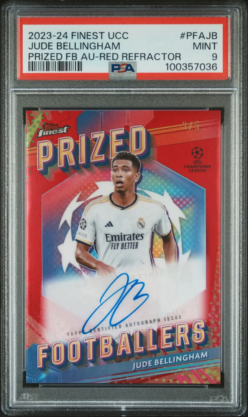 Jude Bellingham · Topps Finest UEFA Club Competitions Prized Footballers Autographs, front